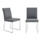 Armen Living Trevor Contemporary Dining Chair in Brushed Stainless Steel and Gray Faux Leather, PK2 LCTRCHBSGR - alternate 1